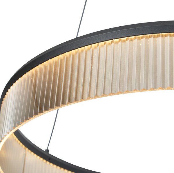 Moderní závěsné svítidlo černé 78 cm vč. LED s 3-stupňovým stmíváním - Anello Chandelier