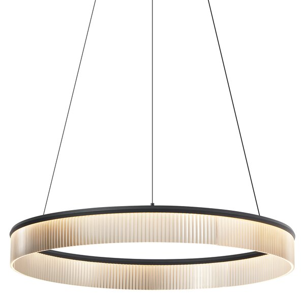 Moderní závěsné svítidlo černé 78 cm vč. LED s 3-stupňovým stmíváním - Anello Chandelier