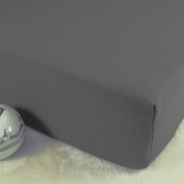 DADKA Vracov Jerseyové prostěradlo s vysokou gramáží 185 g/m2, 90x200 - tmavě šedé