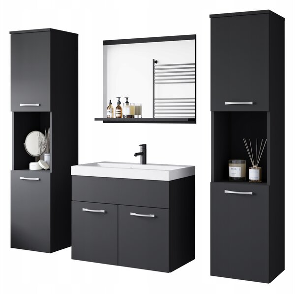 Koupelnový nábytek Bratex černý matný 5dílný set