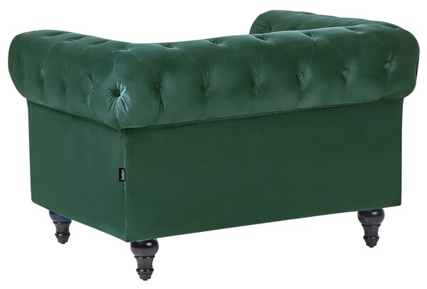 Křeslo CHESTERFIELD Umělý samet Smaragdová