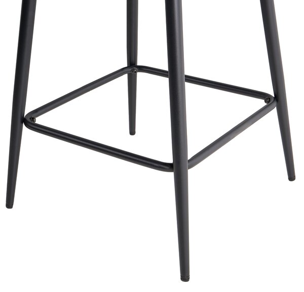 Sada 2 barových židlí SANILAC Umělý samet Námořnická modrá