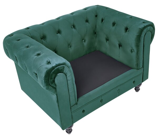 Křeslo CHESTERFIELD Umělý samet Smaragdová