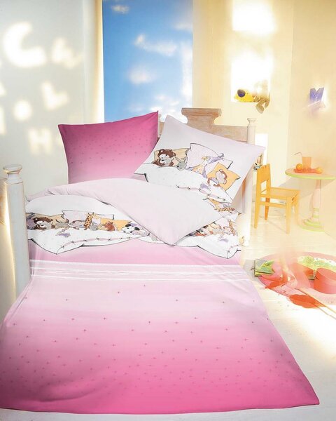 Kaeppel Bavlněné povlečení do malé postýlky Pyjamaparty růžové, 100x135, 40x60