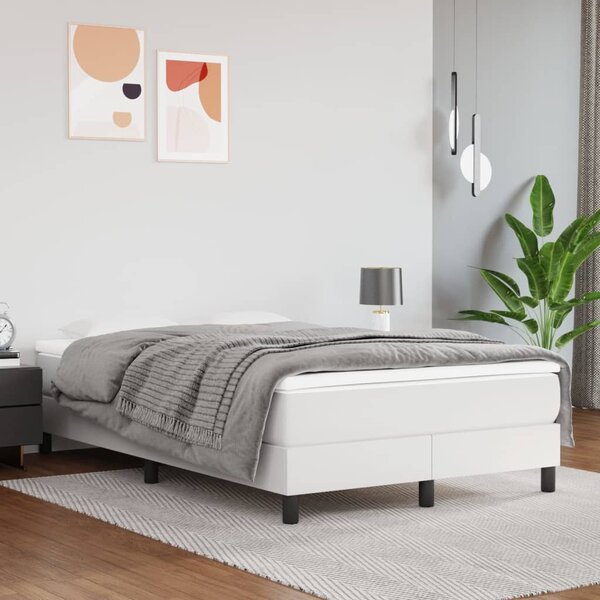 Box spring postel s matrací bílá 120x190 cm umělá kůže 3269672