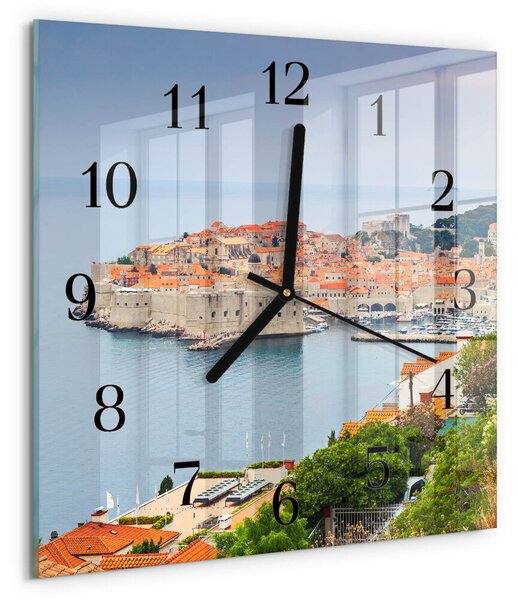 Skleněné hodiny na stěnu Naučná stezka zskc-30x30-00177320