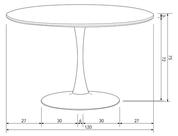 Kulatý jídelní stůl tentrum Ø 120 cm černý