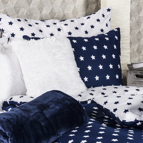 4Home Bavlněné povlečení Stars Navy blue, 140 x 200 cm, 70 x 90 cm