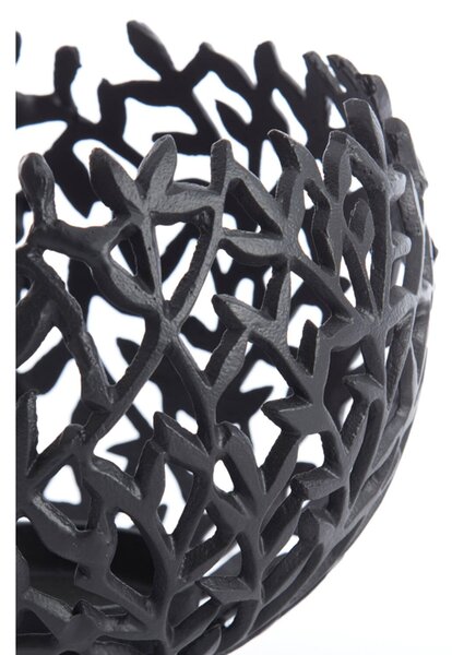 Černý antik kovový děrovaný svícen Famari L - Ø 20 * 17 cm - Light & Living
