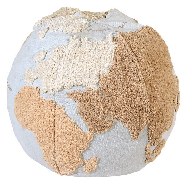 Dětský puf zeměkoule worldo modrý