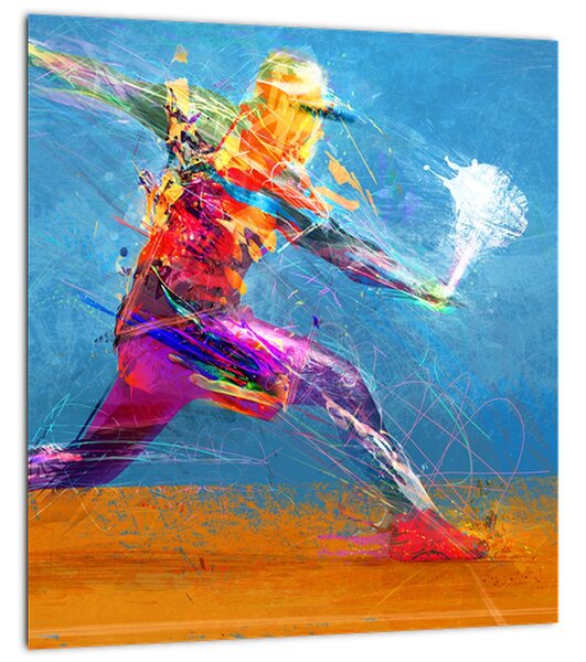 Obraz - Malovaný tenista (30x30 cm)