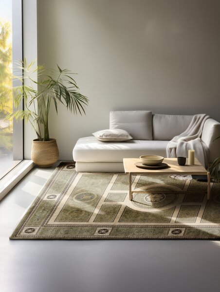 Hanse Home, Kusový koberec Herat 105991 Green Cream, 80x120, zelená, chodba / předsíň