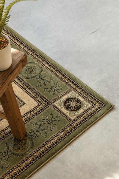 Hanse Home, Kusový koberec Herat 105991 Green Cream, 80x120, zelená, chodba / předsíň