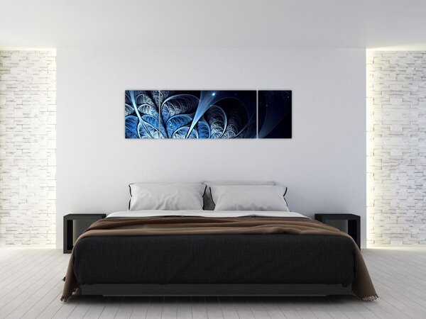 Obraz tmavěmodrého květu (170x50 cm)