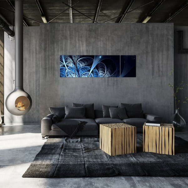 Obraz tmavěmodrého květu (170x50 cm)
