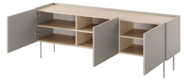 TV stolek Desin 170 cm - kašmír / dub nagano / kovové nohy