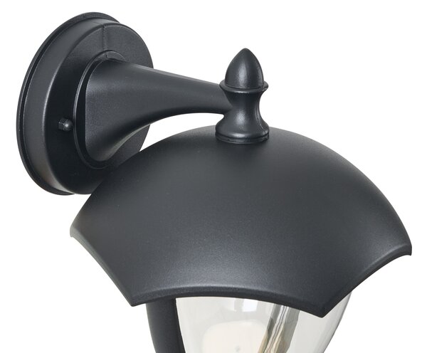 Chytré venkovní nástěnné svítidlo černé s čirým sklem vč. LED IP54 - Classica