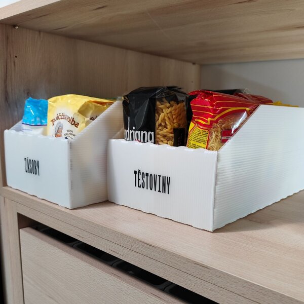 Usporadejto.cz Úložný box, plastový bílý 20x50x16cm - do spíže i do skříně KARTONPLAST