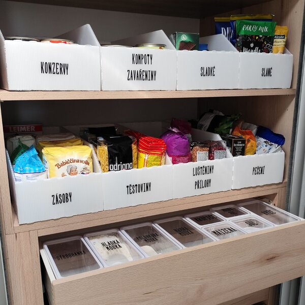Usporadejto.cz Úložný box, plastový bílý 20x50x16cm - do spíže i do skříně KARTONPLAST
