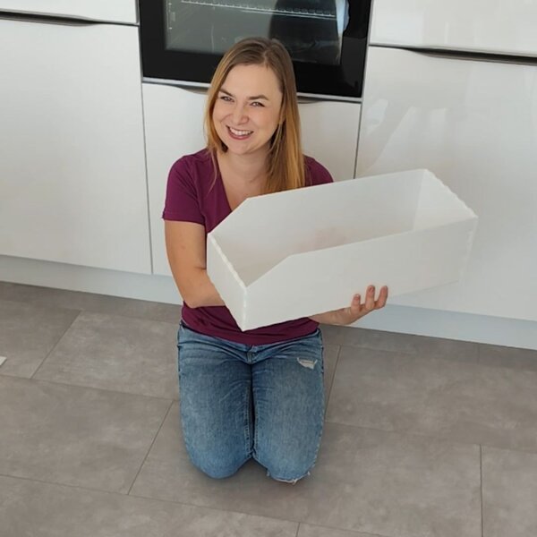 Usporadejto.cz Úložný box, plastový bílý 20x50x16cm - do spíže i do skříně KARTONPLAST