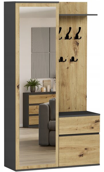 Předsíňová sestava Viliana (antracit + artisan) (se zrcadlem)