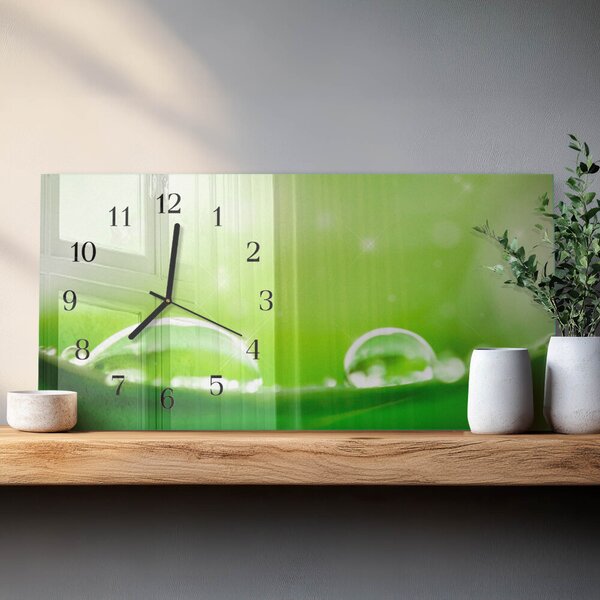 Skleněné hodiny horizontální Kapky vody zsppc-60x30-00295360