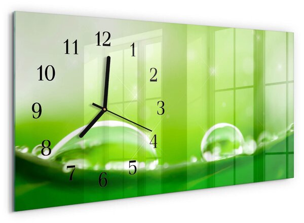 Skleněné hodiny horizontální Kapky vody zsppc-60x30-00295360