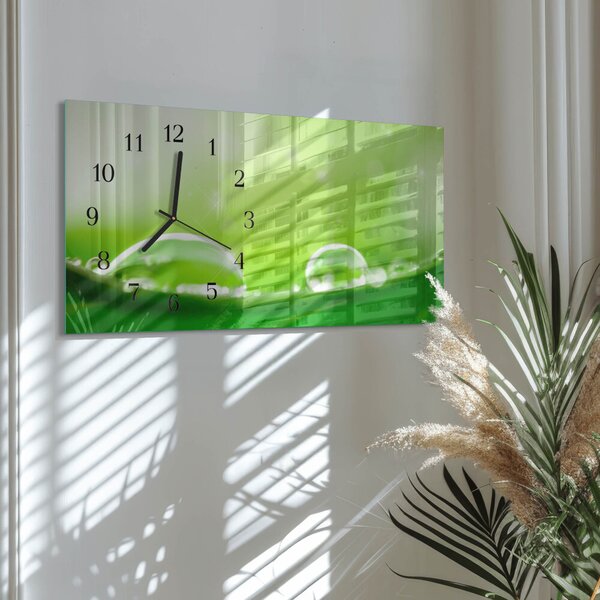 Skleněné hodiny horizontální Kapky vody zsppc-60x30-00295360