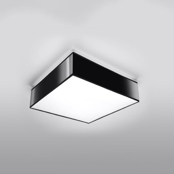 Stropní svítidlo Horus, 1x černé plastové stínítko, (bílý plast), (35 cm)