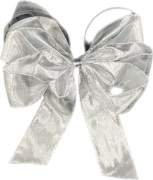 Mašle stříbrná CELEBRATION SILVER ručně vázaná, střední velikost 10 x 12 cm