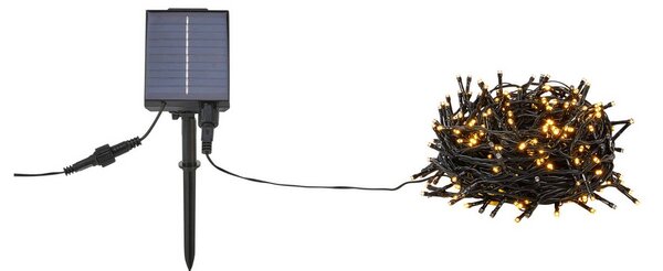 Markslöjd Světelná řetěz Suno, černá, solární, USB, 300 světel, IP44, Černá, Plast