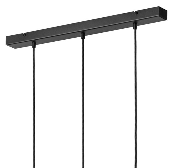 Lamkur Závěsné svítidlo Markus, opálové sklo/dubové dřevo, délka 60 cm 3 světla., stmívatelný, Bílá / opál, Obývací pokoj / jídelna, Sklo, Skandinávský