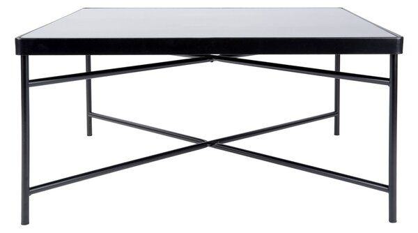 Konferenční skleněný stolek Smooth Square L 80x80cm Leitmotiv (Barva - černá, sklo)