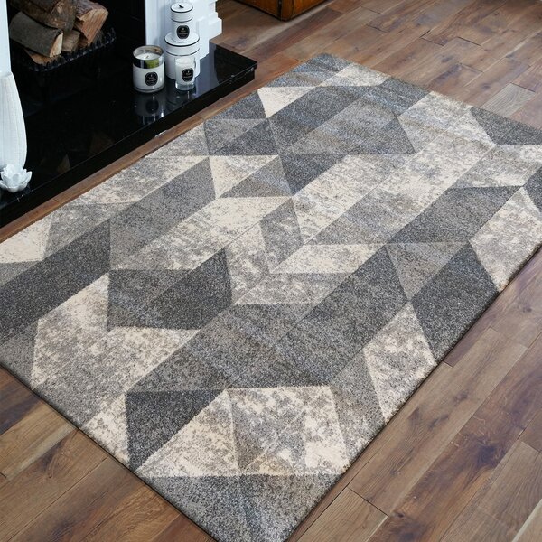Makro Abra Moderní kusový koberec VISTA 01 Trojúhelníky šedý Rozměr: 200x290 cm