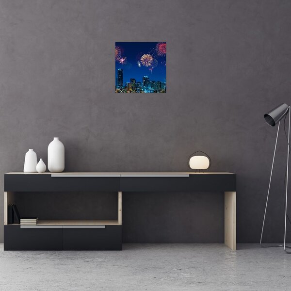 Obraz - Ohňostroj v Miami (30x30 cm)