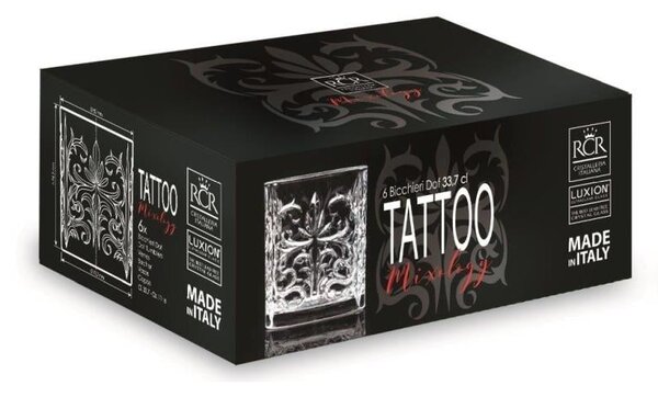 RCR TATTOO SKLENICE NA WHISKY 340ML SADA 6 KS
