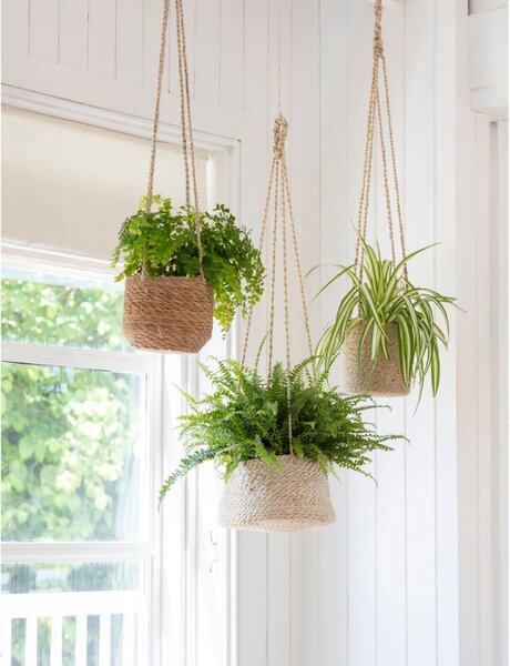 Závěsný jutový obal na květináč Wide Tapered Pot