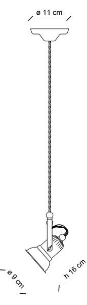 Ferroluce Závěsné retro svítidlo LOFT, v. 16 cm, 1xE14