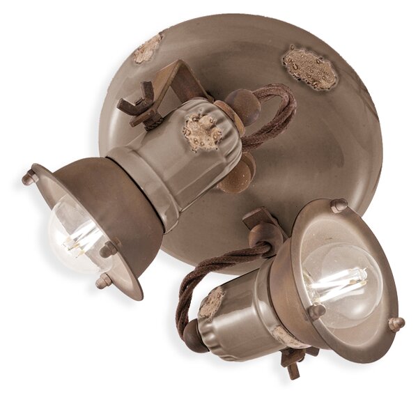 Ferroluce Stropní retro svítidlo LOFT, Ø 20 cm, 2xE14