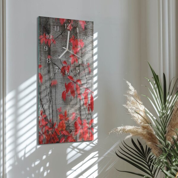 Skleněné hodiny vertikální Květiny zsppb-30x60-00079477