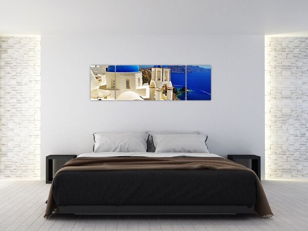 Obraz - Santorini, Řecko (170x50 cm)