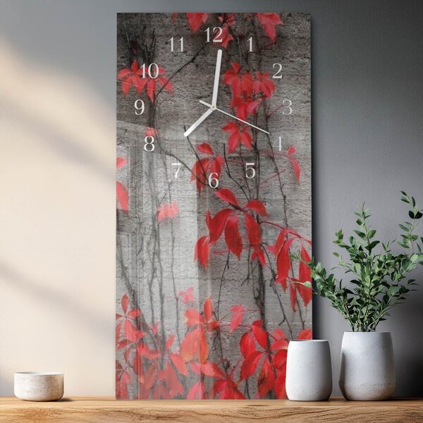 Skleněné hodiny vertikální Květiny zsppb-30x60-00079477
