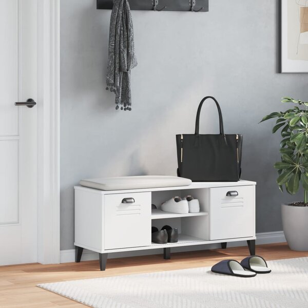 Lavice s botníkem VIKEN bílá 106 x 35 x 45 cm kompozitní dřevo