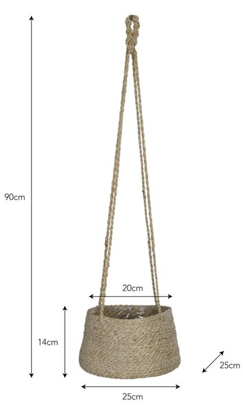 Závěsný jutový obal na květináč Wide Tapered Pot