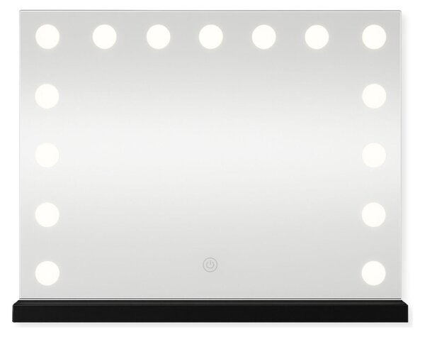 SensaHome Vanity Mirror Pro - hollywoodské kosmetické zrcadlo s 12 stmívatelnými LED světly, 3 režimy osvětlení, 60 x 40 cm - černé