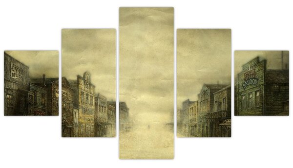 Obraz westernového městečka (125x70 cm)