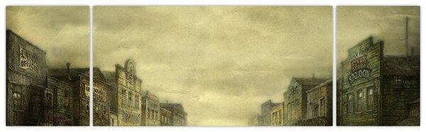 Obraz westernového městečka (170x50 cm)