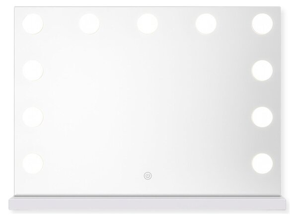 SensaHome Vanity Mirror Pro - hollywoodské kosmetické zrcadlo s 15 stmívatelnými LED světly, 3 režimy osvětlení, 80 x 60 cm - bílé