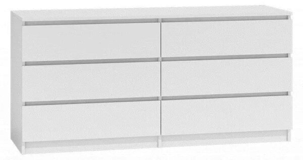 Topeshop M6 140 BIEL 2X3, Bílá, 6 zásuvka/zásuvek, Dřevotřískové desky, Jednobarevný, Moderní, Dřevotřískové desky