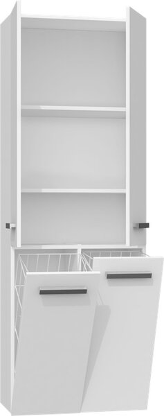 Topeshop NEL 2K DD BIEL, Bílá, Volně stojící, 3 police/polic, 4 dveře/dveří, Dřevotřískové desky, Matný